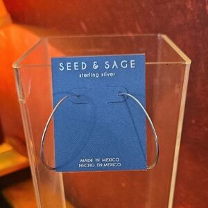 Seed & Sage Sterling Silver 925 Made In Mexico  Hoop Earrings - Approx. 1.5"
